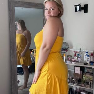 Yellow Strapless Dress